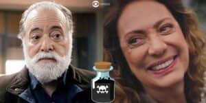 Agatha (Eliane Giardini) envenenará Antônio (Tony Ramos) em Terra e Paixão (Foto: Reprodução / Globo / Montagem TV Foco) Agatha (Eliane Giardini) envenenará Antônio (Tony Ramos) em Terra e Paixão (Foto: Reprodução / Globo / Montagem TV Foco)