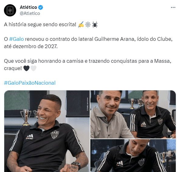 Guilherme Arana fica no Atlético-MG após assédio de outros clubes (Foto: Divulgação) Guilherme Arana fica no Atlético-MG após assédio de outros clubes (Foto: Divulgação)