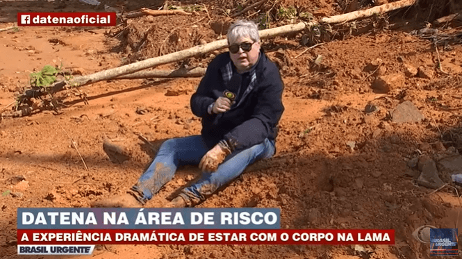 Datena em reportagem do Brasil Urgente (Foto: Divulgação) Datena em reportagem do Brasil Urgente (Foto: Divulgação)