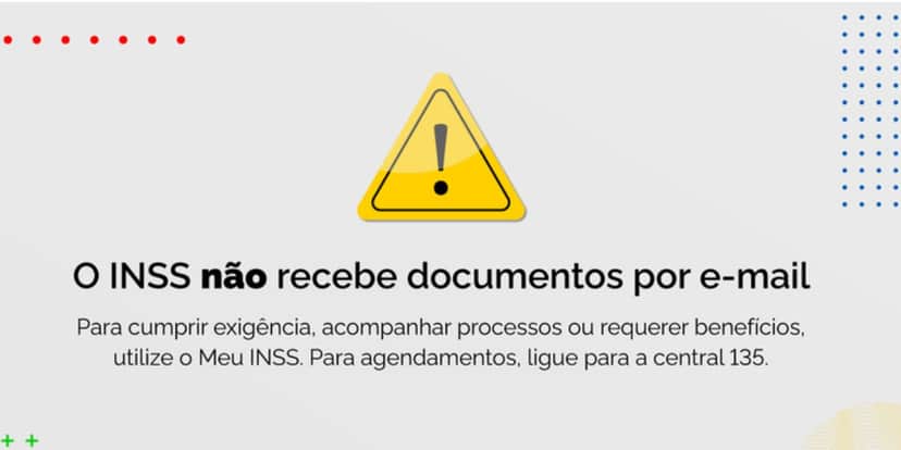 Comunicado do INSS sobre não receber e-mails (Reprodução: Internet) Comunicado do INSS sobre não receber e-mails (Reprodução: Internet)