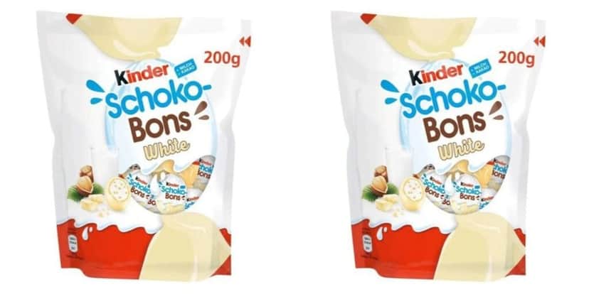 Kinder Choco-Bons Branco que estava com suspeita da presença de salmonela (Reprodução: Internet) Kinder Choco-Bons Branco que estava com suspeita da presença de salmonela (Reprodução: Internet)