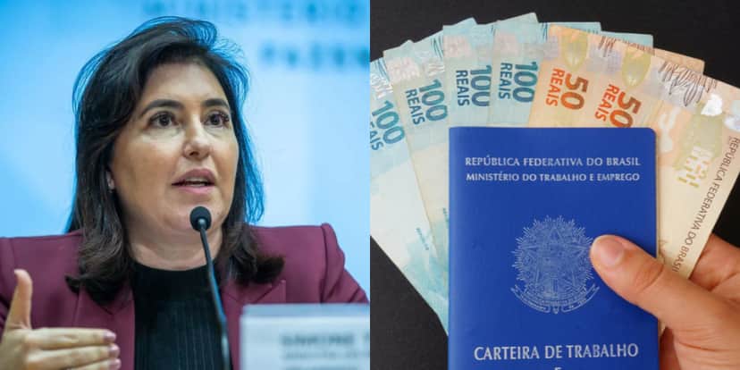 Ministra do Planejamento e Orçamento nomeada por Lula, Simone Tebet (MDB), anuncia novo salário mínimo de 2024 (Foto Reprodução/Montagem/Tv Foco) Ministra do Planejamento e Orçamento nomeada por Lula, Simone Tebet (MDB), anuncia novo salário mínimo de 2024 (Foto Reprodução/Montagem/Tv Foco)