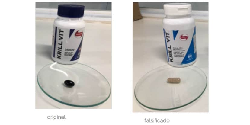 KRILL VIT tem a principal diferença na tampa e cor da cápsula (Reprodução: Internet) KRILL VIT tem a principal diferença na tampa e cor da cápsula (Reprodução: Internet)