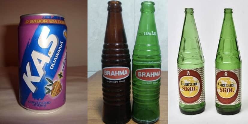 Kas Guaraná, Guaraná Brahma e Guaraná Skol (Reprodução/Internet) Kas Guaraná, Guaraná Brahma e Guaraná Skol (Reprodução/Internet)