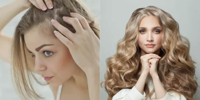 Antes e depois de um cabelo ralo para o volumão (Reprodução/Montagem TV Foco) Antes e depois de um cabelo ralo para o volumão (Reprodução/Montagem TV Foco)