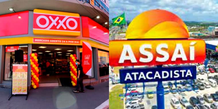 A mexicana Oxxo e a rede de atacarejo Assaí (Foto Reprodução/Montagem/Tv Foco) A mexicana Oxxo e a rede de atacarejo Assaí (Foto Reprodução/Montagem/Tv Foco)