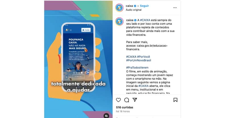 Anúncio da Caixa (Foto: Reprodução / Instagram) Anúncio da Caixa (Foto: Reprodução / Instagram)