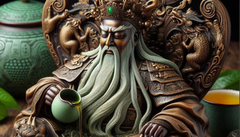 Diz a lenda que o chá verde vem do imperador chinês chamado Shen Nung (Foto Reprodução/Bing IA) Diz a lenda que o chá verde vem do imperador chinês chamado Shen Nung (Foto Reprodução/Bing IA)