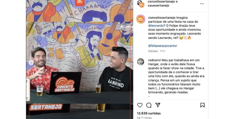 Felipe Araújo durante o Conceito Talk Show (Foto: Reprodução / Instagram) Felipe Araújo durante o Conceito Talk Show (Foto: Reprodução / Instagram)