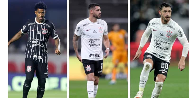 Giuliano, Renato Augusto e Gil, do Corinthians - Foto: Internet Giuliano, Renato Augusto e Gil, do Corinthians - Foto: Internet