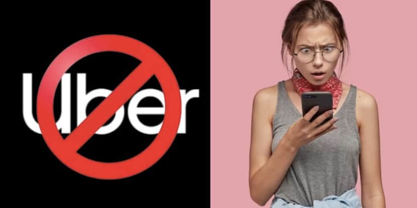Logo Uber e mulher chocada olhando o celular (Fotos: Reproduções / Internet / Freepik) Logo Uber e mulher chocada olhando o celular (Fotos: Reproduções / Internet / Freepik)