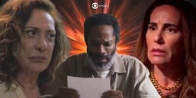 Agatha, Gentil e Irene em Terra e Paixão (Foto: Reprodução / Globo / Montagem TV Foco) Agatha, Gentil e Irene em Terra e Paixão (Foto: Reprodução / Globo / Montagem TV Foco)