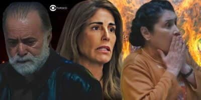 Antônio, Irene e Angelina em Terra e Paixão (Foto: Reprodução / Globo / Montagem TV Foco) Antônio, Irene e Angelina em Terra e Paixão (Foto: Reprodução / Globo / Montagem TV Foco)