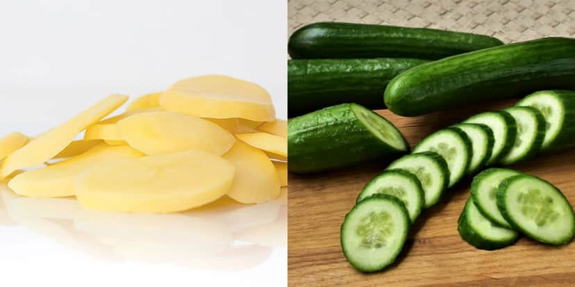 Batata em rodelas e pepinos (Reprodução/Internet) Batata em rodelas e pepinos (Reprodução/Internet)