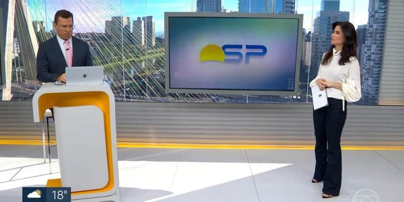 Bom Dia SP é comandado por Rodrigo Bocardi e Sabina Simonato (Reprodução: Globo) Bom Dia SP é comandado por Rodrigo Bocardi e Sabina Simonato (Reprodução: Globo)