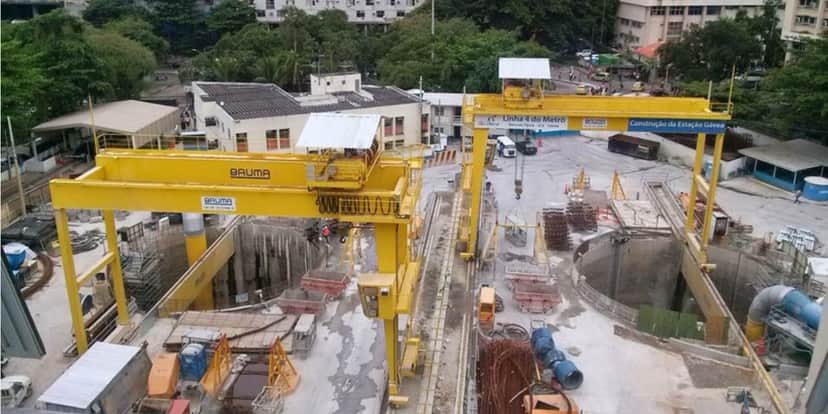 Obra da estação Gávea, Rio de Janeiro - Foto: Internet Obra da estação Gávea, Rio de Janeiro - Foto: Internet