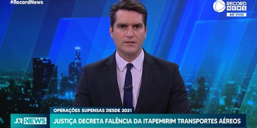 Gustavo Toledo durante o Record News (Reprodução: Record) Gustavo Toledo durante o Record News (Reprodução: Record)