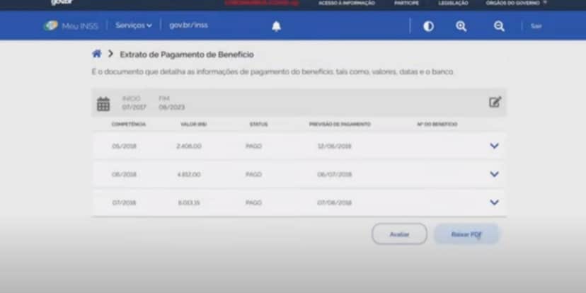 É possível que beneficiários acessem extrato do benefício (Foto: Reprodução/Meu INSS) É possível que beneficiários acessem extrato do benefício (Foto: Reprodução/Meu INSS)