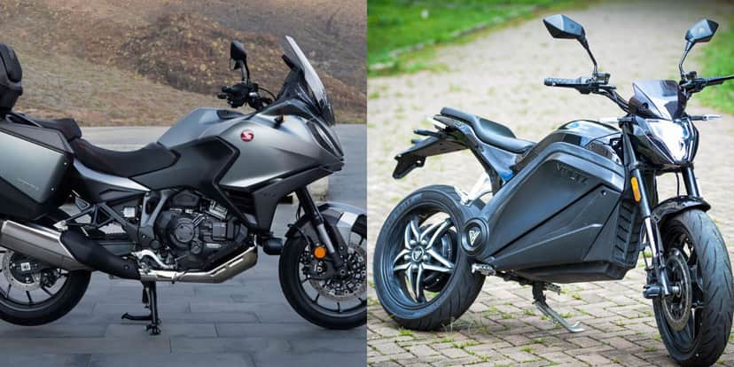 Honda Touring NT 1100 na esquerda e Voltz na direita (Reprodução: Montagem TV Foco) Honda Touring NT 1100 na esquerda e Voltz na direita (Reprodução: Montagem TV Foco)
