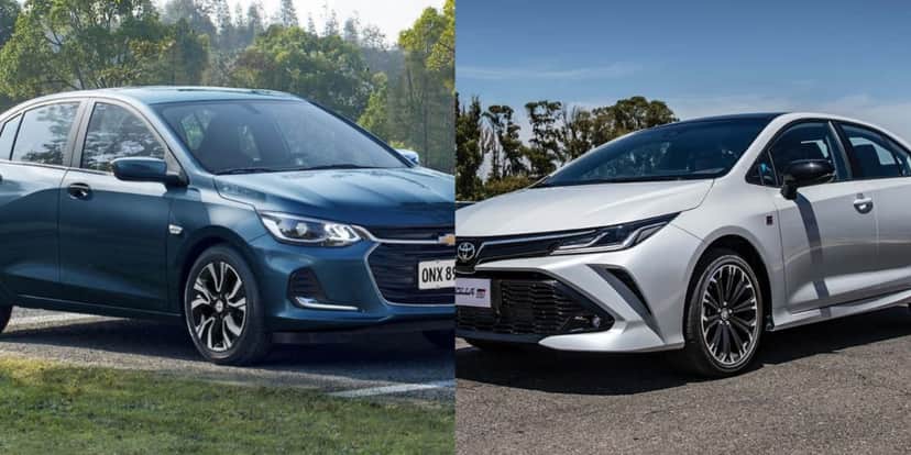Onix e Corolla compõem a lista de carros mais vendidos - Foto: Montagem Onix e Corolla compõem a lista de carros mais vendidos - Foto: Montagem
