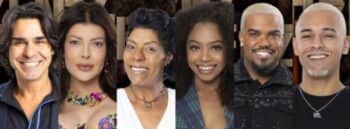 André Gonçalves, Jaquelline, Márcia Fu, Lily Nobre, Tonzão Chagas e WL Guimarães (Foto: Reprodução / Record TV) André Gonçalves, Jaquelline, Márcia Fu, Lily Nobre, Tonzão Chagas e WL Guimarães (Foto: Reprodução / Record TV)