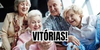 Idosos em êxtase com 3 vitórias (Reprodução/Montagem TV Foco) Idosos em êxtase com 3 vitórias (Reprodução/Montagem TV Foco)