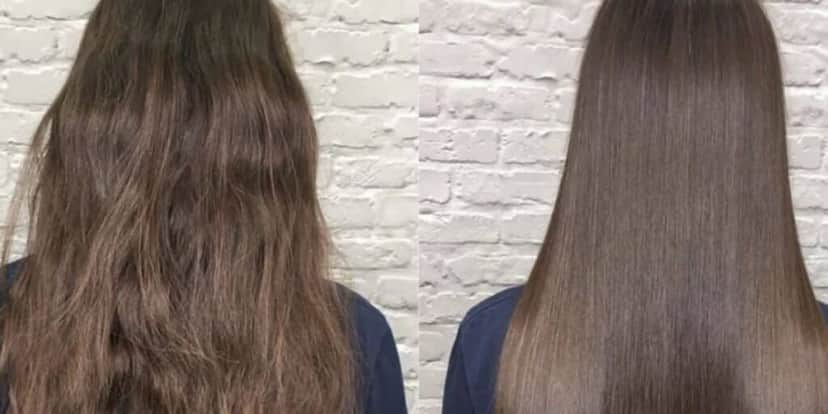Antes e depois do cabelo liso (Reprodução/Internet) Antes e depois do cabelo liso (Reprodução/Internet)