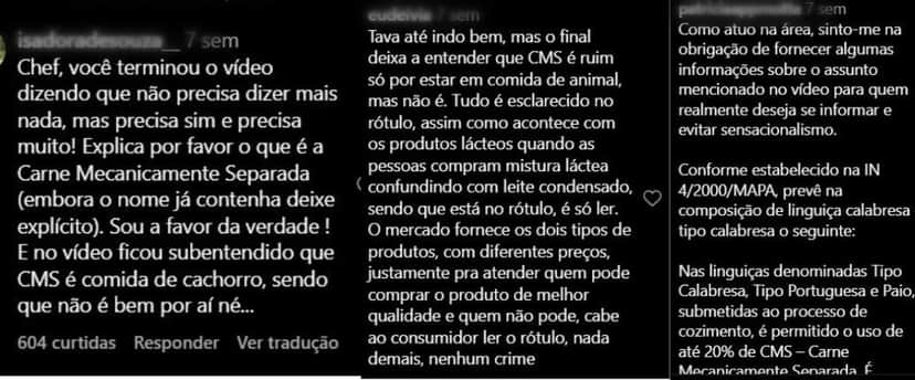 Comentários dos internautas a respeito do vídeo de Davi Laranjeiras (Foto Reprodução/Instagram) Comentários dos internautas a respeito do vídeo de Davi Laranjeiras (Foto Reprodução/Instagram)