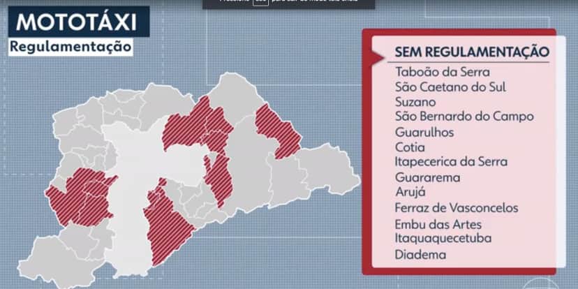 Cidades sem regulamentação do Mototáxi (Foto: Reprodução / Globo) Cidades sem regulamentação do Mototáxi (Foto: Reprodução / Globo)