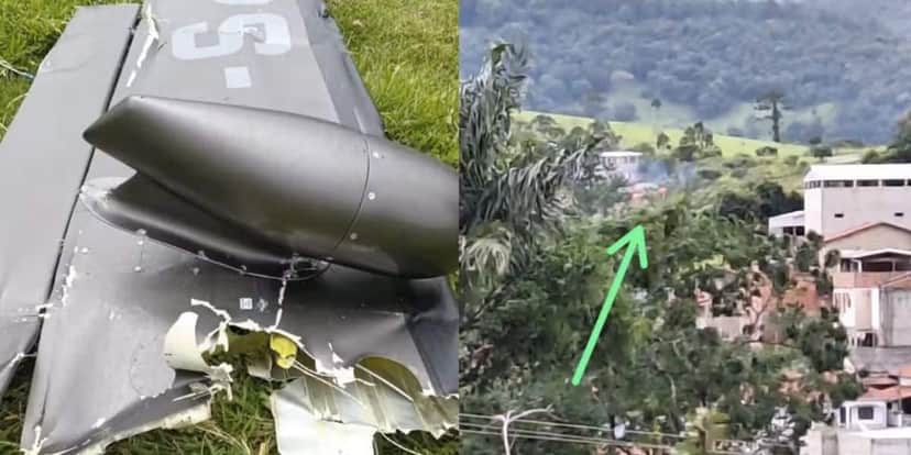 Destroços aeronave (Foto: Reprodução / Redes sociais) Destroços aeronave (Foto: Reprodução / Redes sociais)