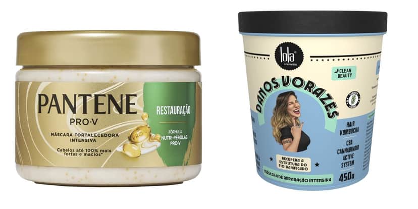 Intensiva e Danos Vorazes (Fotos: Reproduções / Pantene / Lola) Intensiva e Danos Vorazes (Fotos: Reproduções / Pantene / Lola)