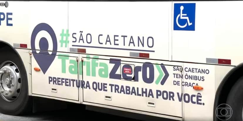 Ônibus São Caetano e tarifa zero (Foto: Reprodução / Globo) Ônibus São Caetano e tarifa zero (Foto: Reprodução / Globo)