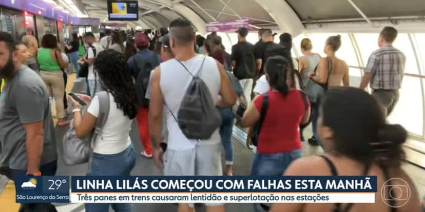 Pessoas na Linha 5-Lilás (Foto: Reprodução / Globo) Pessoas na Linha 5-Lilás (Foto: Reprodução / Globo)
