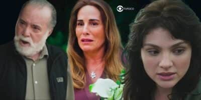 Antônio, Irene e Petra em Terra e Paixão (Foto: Reprodução / Globo / Montagem TV Foco) Antônio, Irene e Petra em Terra e Paixão (Foto: Reprodução / Globo / Montagem TV Foco)