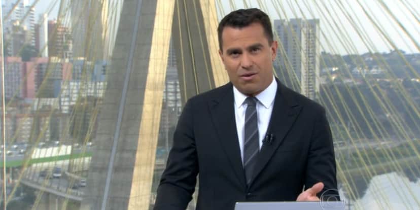 Rodrigo Bocardi anunciando a quebra da Unimed Paulistana (Reprodução: Globo) Rodrigo Bocardi anunciando a quebra da Unimed Paulistana (Reprodução: Globo)