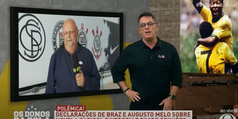Fernando Fernandes comando o Donos da Bola na ausência de Neto (Reprodução: Band) Fernando Fernandes comando o Donos da Bola na ausência de Neto (Reprodução: Band)