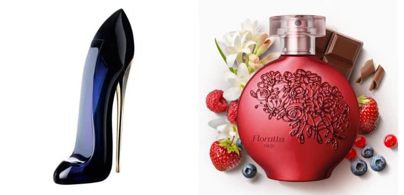 O Floratta Red e o Good Girl da Carolina Herrera (Foto: Reprodução/ Internet) O Floratta Red e o Good Girl da Carolina Herrera (Foto: Reprodução/ Internet)