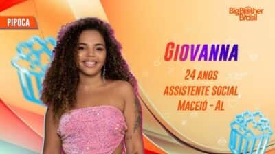 Giovanna é participante do BBB24 no grupo Pipoca (Foto: Reprodução / Globo) Giovanna é participante do BBB24 no grupo Pipoca (Foto: Reprodução / Globo)