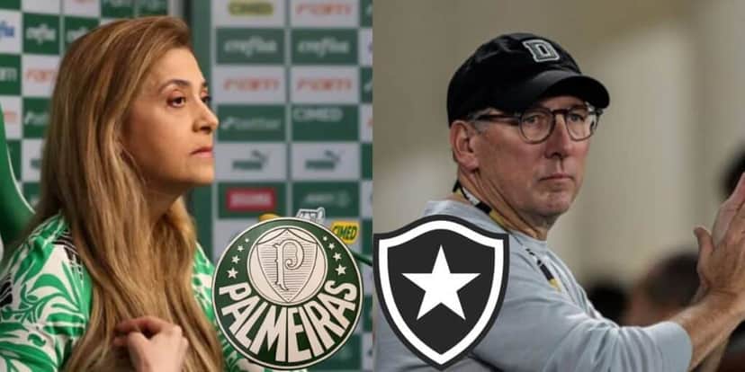 Leila quer joia do Botafogo e Textor inicia guerra (Reprodução: Montagem TV Foco) Leila quer joia do Botafogo e Textor inicia guerra (Reprodução: Montagem TV Foco)