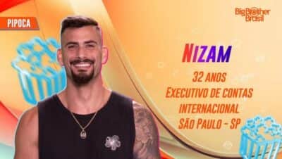 Nizam é participante do BBB24 no grupo Pipoca (Foto: Reprodução / Globo) Nizam é participante do BBB24 no grupo Pipoca (Foto: Reprodução / Globo)