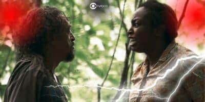 Quitéria (Belize Pombal) e Venâncio (Fabio Lago) em Renascer (Foto: Reprodução / Globo / Montagem TV Foco)