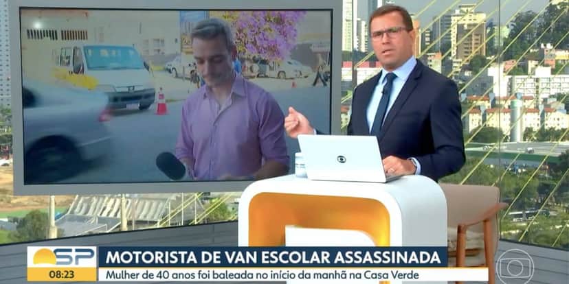 Reportagem sobre o assassinato (Reprodução/Globo) Reportagem sobre o assassinato (Reprodução/Globo)