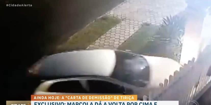 Imagens de segurança do ocorrido (Reprodução/Record) Imagens de segurança do ocorrido (Reprodução/Record)