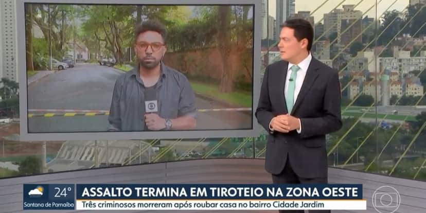 O âncora do SP1 confirmou a morte na Globo - Foto: Internet O âncora do SP1 confirmou a morte na Globo - Foto: Internet