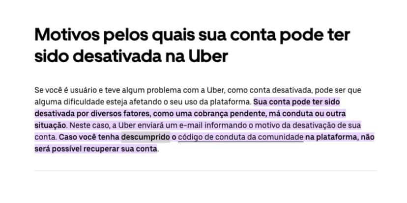 Comunicado da Uber (Foto: Reprodução / site oficial) Comunicado da Uber (Foto: Reprodução / site oficial)