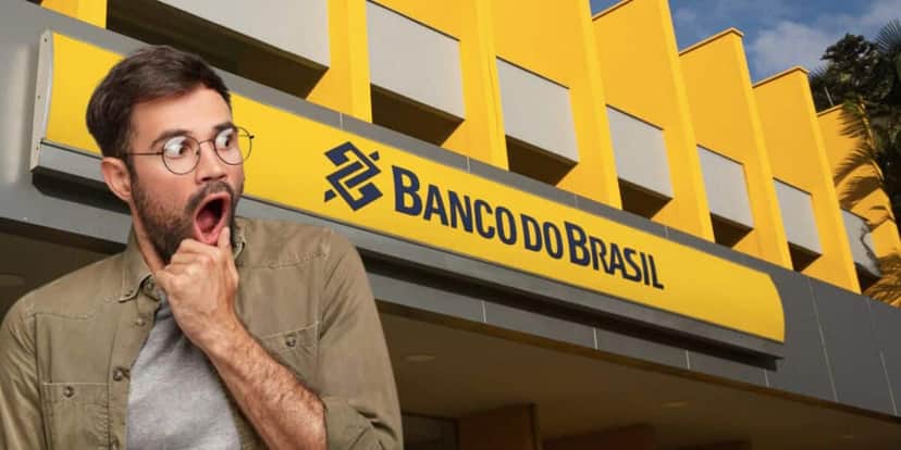 Homem chocado e Banco do Brasil (Fotos: Reproduções / Freepik / Internet) Homem chocado e Banco do Brasil (Fotos: Reproduções / Freepik / Internet)