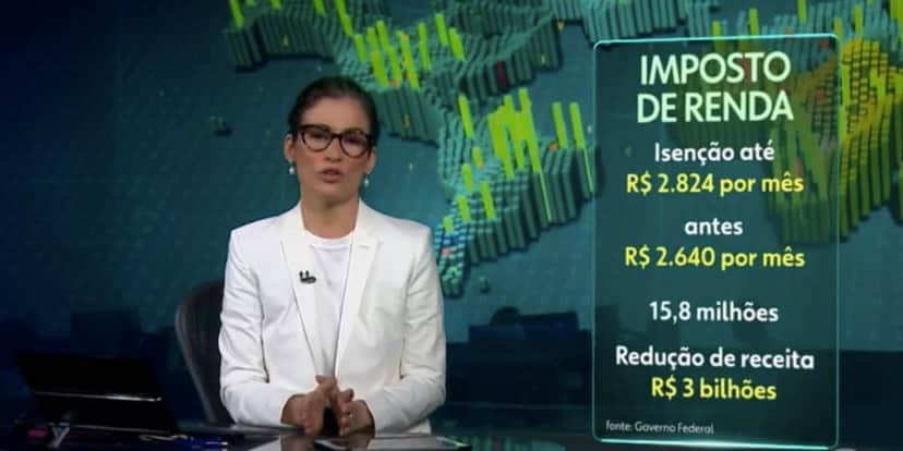 Renata Vasconcellos no Jornal Nacional (Foto: Reprodução / Globo) Renata Vasconcellos no Jornal Nacional (Foto: Reprodução / Globo)