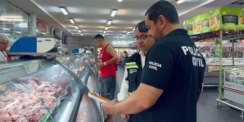 A fiscalização descobriu alimentos vencidos (Reprodução: SESP) A fiscalização descobriu alimentos vencidos (Reprodução: SESP)