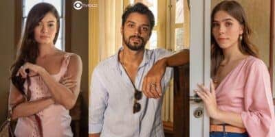 Eliana (Sophie Charlotte), José Venâncio (Rodrigo Simas) e Buba (Gabriela Medeiros) em Renascer (Foto: Reprodução / Globo / Montagem TV Foco) Eliana (Sophie Charlotte), José Venâncio (Rodrigo Simas) e Buba (Gabriela Medeiros) em Renascer (Foto: Reprodução / Globo / Montagem TV Foco)