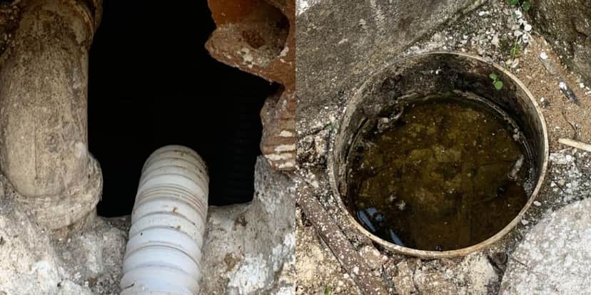 Esgoto aberto ao lado da cozinha (Reprodução: Prefeitura de Barra de São Francisco) Esgoto aberto ao lado da cozinha (Reprodução: Prefeitura de Barra de São Francisco)